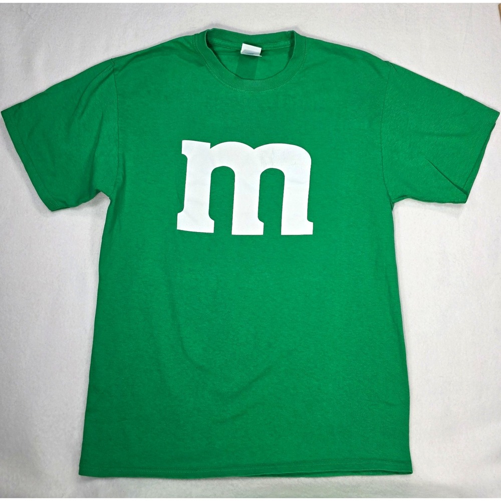 Port & Company Core Cotton M&M's Logo Graphic Tee Men's M Green Cotton Knit